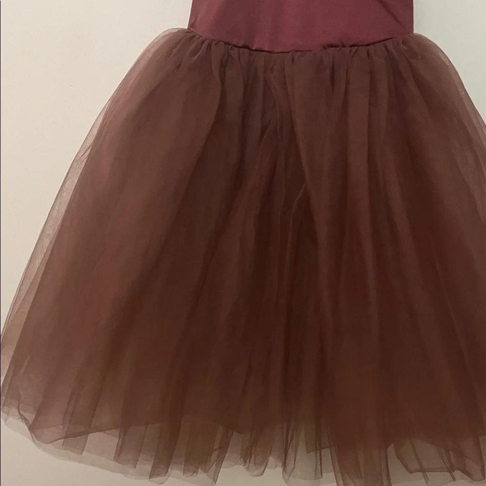 Weissman Burgundy long tutu Dance Costume Childs size small
